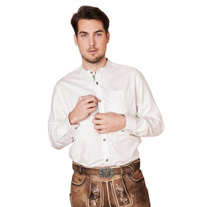 Camisa Casual de Manga Larga para Hombre, Cuello Redondo, Color Rojo y Blanco, Corte Regular, Tejido de Punto, 100% Algodón, Secado Rápido - Product Image 1