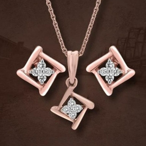 Ensemble de bijoux en argent sterling 925 plaqué or rose, moissanite, collier, boucles d'oreilles, géométrique, classique, bijoux fins pour femmes, mariage - Product Image 5