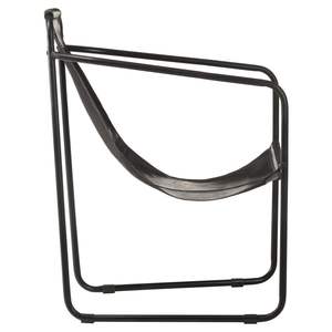 Fauteuil ergonomique en cuir véritable noir avec structure en fer, idéal pour le salon, doté de fonctions relaxantes - Product Image 3