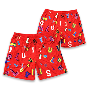 Shorts en maille pour hommes de haute qualité, séchage rapide, respirants, 100 % polyester, pour basketball, motif uni personnalisé, taille mi-haute avec cordon de serrage - Product Image 1