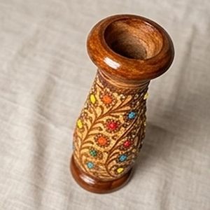 Jarrón de Flores Artesanal de Madera y Bambú, Color Marrón, para Decoración del Hogar, 8"-12" de Diámetro, Aqudus Saleem - Product Image 6