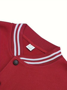 แจ็คเก็ตวาร์ซิตี้หนังบุขนแกะสไตล์เท่ห์สำหรับผู้ชายขายส่งยอดนิยม แจ็คเก็ตเบสบอลบอมเบอร์สำหรับผู้ชาย - Product Image 4