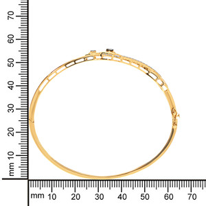 Elegant Dual Triangle Diamond Gold <b>Bangle</b> <b>Bracelet</b> for Women - Product Image 4