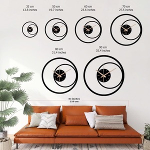 Horloge murale minimaliste en métal noir, forme circulaire, idéale pour le bureau et la décoration de l'espace de travail, ajoute une touche élégante et professionnelle, en provenance d'Inde. - Product Image 2