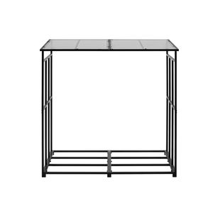 "Powder-Coated Firewood Rack 4 ft Outdoor 1/4 Cord Capacity 660lb Max <b>Weight</b> Sloped Roof Log <b>Storage</b> Shed" - Product Image 6