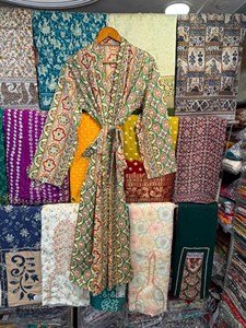 Handmade Cotton Kimono <b>Robe</b> | Floral Print Kaftan Dress, Boho Lounge Wear - Product Image 5