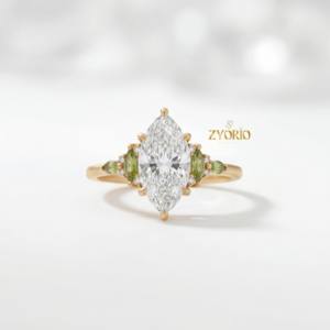 Zyorio Jewels - Anillo de Compromiso y Boda Moderno y Elegante con Diamante de Corte Marquesa de 0.50-3 CT, Chapado en Oro de 14K y 18K para Mujer - Product Image 3