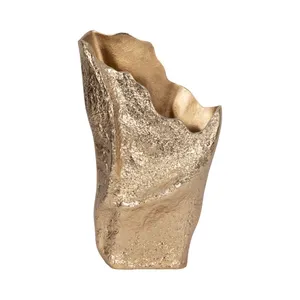 Contemporary Handmade <b>Bronze</b> Wall <b>Vase</b> 18x11x7 Inches Decorative Floral Holder for Modern Interior Design - Product Image 4