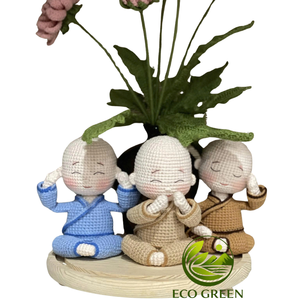 Adorable Muñeco Monje de Ganchillo Hecho a Mano, Figura Budista para Decoración de Jardín Zen, Regalo de Mindfulness y Souvenir al por Mayor - Product Image 6