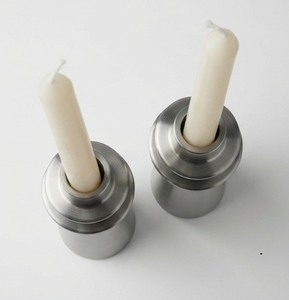 Support de bougie en acier inoxydable, anneau ondulé, porte-bougie en métal argenté, support de bougie conique, décoration d'intérieur - Product Image 2