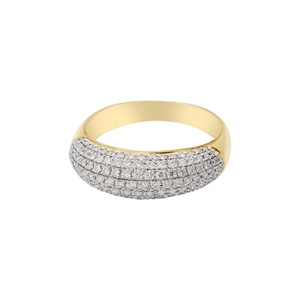18k Yellow Gold Premium Diamond Dome <b>Ring</b> Handmade Thick Band Dome <b>Ring</b> <b>for</b> <b>Men</b> Women Birthday Gift <b>for</b> Certified Pave Setting - Product Image 1