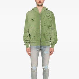 Nuevo Diseño de Sudadera con Capucha para Hombre, Cómoda y con Estilo Desgastado, con Cierre y Costuras Resistentes - Product Image 2