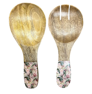 Elegante Juego de Cuchara y Tenedor para Ensalada de Madera, 2 Piezas, con Mango Esmaltado, Decoración de Mesa para Bodas, Hogar y Restaurantes - Product Image 1