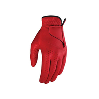 Gants de golf en cuir de mouton rouge vibrant - Gants de golf haut de gamme au toucher doux - Gants de sport de luxe personnalisables