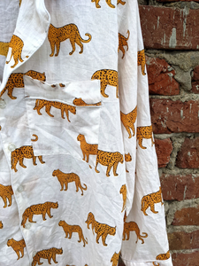 ชุดนอนผ้าฝ้ายพิมพ์ลายบล็อกสำหรับผู้หญิง ขายดีปี 2026 ระบายอากาศได้ดี ลายเสือดาว เหมาะสำหรับทุกฤดู - Product Image 4