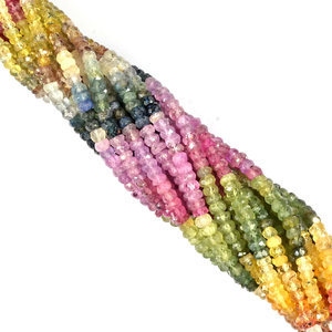 ลูกปัดไพลินหลายเหลี่ยมเพชรพลอยลูกปัดสายรุ้ง3-3.5มม. สำหรับทำเครื่องประดับ - Product Image 3