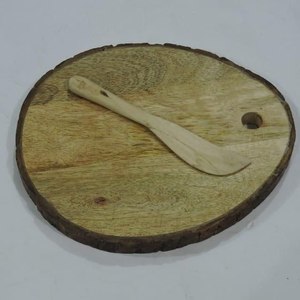 Tabla de Cortar de Madera Rectangular con Asa, Acabado Natural, Bloque de Corte para Cocina - Product Image 2