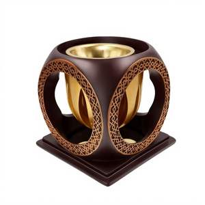 Regalo de inauguración de casa, decoración para fiesta del Eid, decoración artesanal islámica, escultura de luna creciente, quemador de incienso chapado en oro - Product Image 5