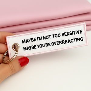 Tốc Độ Giao Hàng Hai Mặt Thiết Kế Có Sẵn Máy Bay Phản Lực Tag Màu Palette Tùy Chỉnh Màu Hồng Cá Nhân Slogan Thêu <span class=keywords><strong>Keychain</strong></span> Cho Túi - Product Image 1