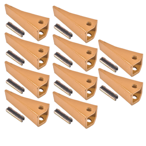 Set di 10 Denti per Benna in Acciaio Legato 23S Compatibili con Mini Escavatori Doosan, con Perni Flessibili 23TF/23FP - Product Image 1
