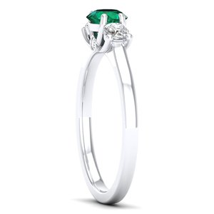 REYES Wholesale Price 925 Sterling <b>Silver</b> Round Brilliant Cut 0.5 Carat <b>Emerald</b> Gemstone and Moissanite <b>Rings</b> For Women - Product Image 3