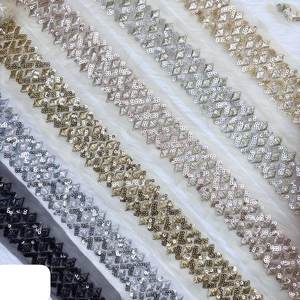 Ribete de encaje floral bordado de lujo de 1.5 pulgadas con borde de ojal de hilo de poliéster de alta gama para vestidos de novia, ropa étnica, ecológico - Product Image 5