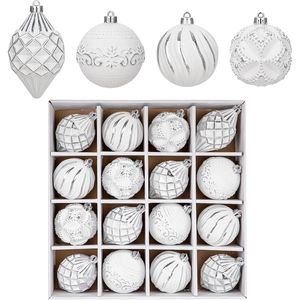 Set di 16 Palline di Natale Infrangibili Dipinte a Mano, Assortite in Dimensioni e Design, per Decorazioni Natalizie e Ornamenti per Albero di Natale - Product Image 5
