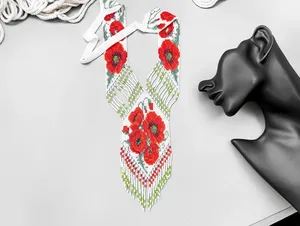 Collier tendance aux coquelicots rouges, bijoux pour les amoureux de la nature, cadeau pour la fête des mères, collier hippie bohème en perles de rocaille - Product Image 4