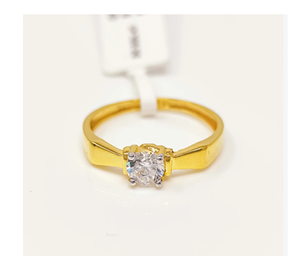 22k solid gold <b>ring</b> women jewelry yellow gold solitaire engagement <b>ring</b> wedding band 22 karat gold jewelry <b>dainty</b> <b>ring</b> - Product Image 2