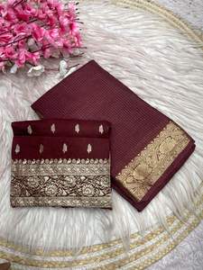 Sari en soie Dola indien, élégant, raffiné, magnifique, fait main, exclusif, avec chemisier ethnique tendance et élégant. - Product Image 5