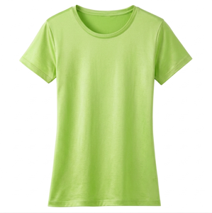 Camisetas de Mujer a Bajo Precio, de la Mejor Calidad, Casuales, de Color Sólido, Manga Corta, Cuello Redondo, Tejido de Spandex/Algodón, Secado Rápido, Verano, OEM - Product Image 1