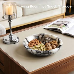 Premium Modern Marble Decorative Bowls for Home Kitchen <b>Dining</b> Use Multi-Functional Serving Bowl for Diwali Celebrations-Stone - Product Image 4