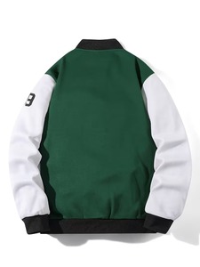 Customized High Quality 100% Cotton Custom High Quality Contrast Stitch Baseball Jersey Fashion Embroidery Preppy Fall <b>Jacket</b> - Product Image 5