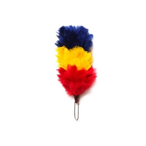 Faux Fur <b>Feather</b> Hackle Plume with Velvet Fabric and Bow Pattern for Glengarry Balmoral Bonnet <b>Hat</b> Cap - Product Image 1