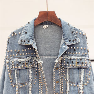 Best Manufacturer's Latest Design High Street Men's Denim <b>Jacket</b> Custom Colors Sizes Breathable Men's Denim <b>Rhinestone</b> <b>Jacket</b> - Product Image 4