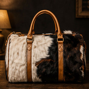 Bolsa de Viaje de Cuero Vacuno de Lujo, Impermeable, Estilo Retro, para Viajes de Negocios, Personalizable - Product Image 1