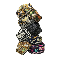 Gorro de Oración Islámico Premium para Hombre y Gorro Kufi de Algodón Elástico para Todas las Estaciones con Patrón de Rayas y Estampado Puff, Proveedor Mayorista