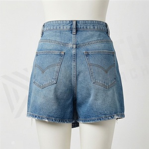 Shorts de Mezclilla para Mujer, Cintura Alta, Transpirables, que Absorben la Humedad, con Bolsillos, de Alta Calidad, Moda Veraniega, Ropa Urbana - Product Image 2