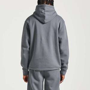 Ensemble de survêtement gris pour homme, sweat-shirt et pantalon de jogging, couleur unie, manches longues, coton léger, séchage rapide, fermeture à cordon - Product Image 6