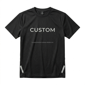 T-shirt personnalisé imprimé par sublimation sur toute la surface, 100% polyester, séchage rapide, vêtements de sport pour hommes, t-shirts à épaules tombantes - Product Image 3