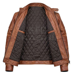 New Arrival Fashion Trend Breathable <b>Plus</b> <b>Size</b> <b>Biker</b> <b>Jacket</b> for Men Strong Genuine Leather Adjustable Cuffs Waist for Daily Use - Product Image 4
