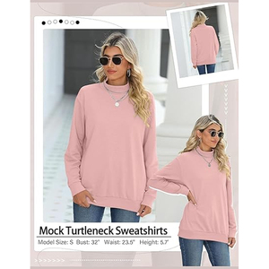 Sudaderas de Cuello Alto para Mujer, Logotipo Personalizado, Bordado Frontal, Apliques, 100% Algodón, Felpa Francesa - Product Image 4