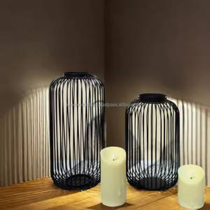 Soporte de farol de vela con cable de Metal de diseño moderno para interiores y exteriores, vajilla decorativa de pared para Hotel, temporada festiva, decoración del hogar - Product Image 5