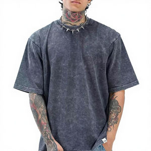 T-shirt unisexe style streetwear délavé à l'acide, écologique, respirant, personnalisable, grandes tailles - Product Image 1