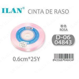 Cinta de Raso Il Satin de 0.6cm x 25 yardas, Color Rosa D-06 - Product Image 3