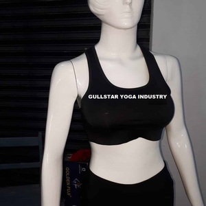 Women Seamless Scoop Neck Racerback Sports Bra Medium Support Breathable Yoga Fitness Wear White Solid Color - Product Image 3