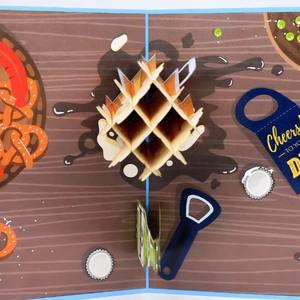 Tarjeta 3D Pop-Up para el Mejor Papá, Tarjeta de Felicitación Hecha a Mano, Tarjeta 3D para el Día del Padre, Tarjeta 3D Pop-Up, Manualidades de Papel, Tema Divertido de Cerveza para el Día del Padre - Product Image 2