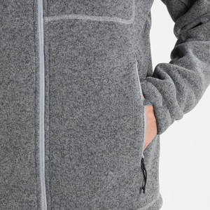 Vestes en polaire gris chiné pour la vente en gros, avec logo brodé personnalisé, offre de logo sur mesure, chaudes et douces pour l'hiver - Product Image 5