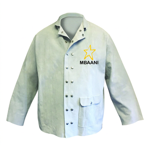 MBAANI เสื้อแจ็คเก็ตทำงานแขนยาวสีน้ำเงิน ป้องกันรังสี ทนไฟ ทนความร้อน 500C กระดุมด้านหน้า ทรงปกติ ชุดทำงานเพื่อความปลอดภัย - Product Image 4