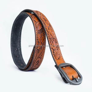 Artesanía de calidad Floral en relieve tallado a mano cinturón de herramientas de cuero occidental de moda para hombres con hebilla de vaquero - Product Image 2